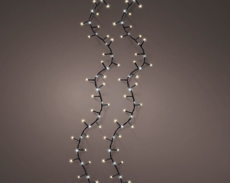 Compact Micro Garland String Lights - 808 LED - Warm/Cool White - Black Wire