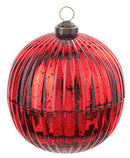 Faceted Glass Ornament Trinket Box with Place Card Holder - Red