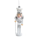 5 Inch Hollywood Nutcracker Ornament - White with Cane - Christmas >> Ornaments >> Nutcrackers - by Kurt Adler