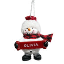 Cozy Snowman Ornament (Letters G - R) -