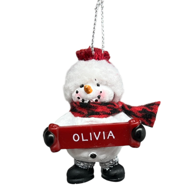Cozy Snowman Ornament (Letters G - R) -