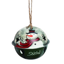 Metal Rustic Bell Ornament - Snowman in Tophat