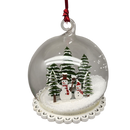 Glass Snow Ball Scene Ornament - Snowmen
