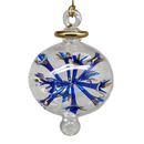 Blown Glass Pierced Starburst Ornament - Blue