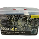 3000-Light Warm White LED Cluster Light Set