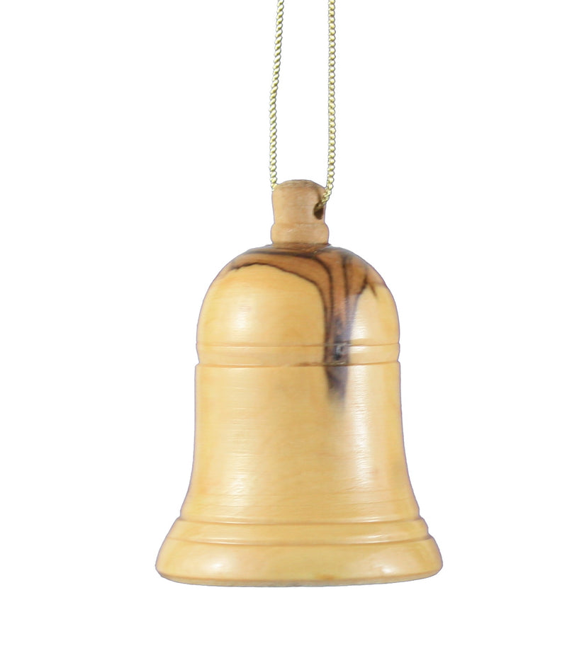 Solid Olive Wood Bell Ornament - Small (2.25" ) - The Country Christmas Loft