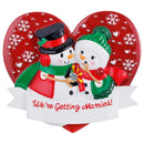 Snowman Engagement Couples Ornament - Christmas >> Ornaments - by Polar X Ornaments