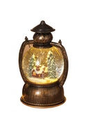 Lighted Spinning Snow Globe Winter Scene Lantern - - The Country Christmas Loft