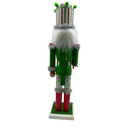 Red White and Green Nutcracker With Striped Hat