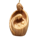 Modern Style Nativity Scene Ornament - Olive Wood - 3 Inch