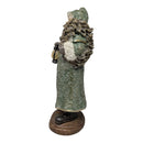 Vintage-Inspired Santa with Lantern & Evergreen Resin Figurine