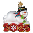 2025 Snowman Ornament Glass Ornament