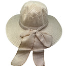 Burlap Ribbon Chiffon Crochet Woven Derby Sun Hat -Natural