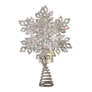 Lighted Silver Snowflake Tree Topper - Christmas >> Tree Toppers - by Roman