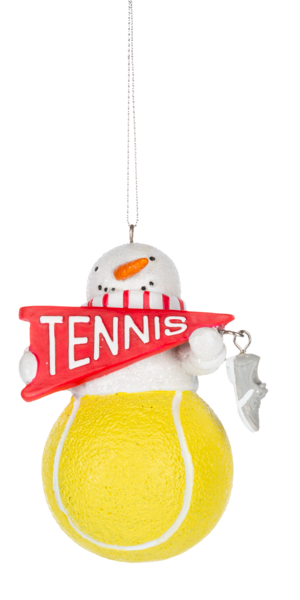 Snowman Tennis Ball Ornament