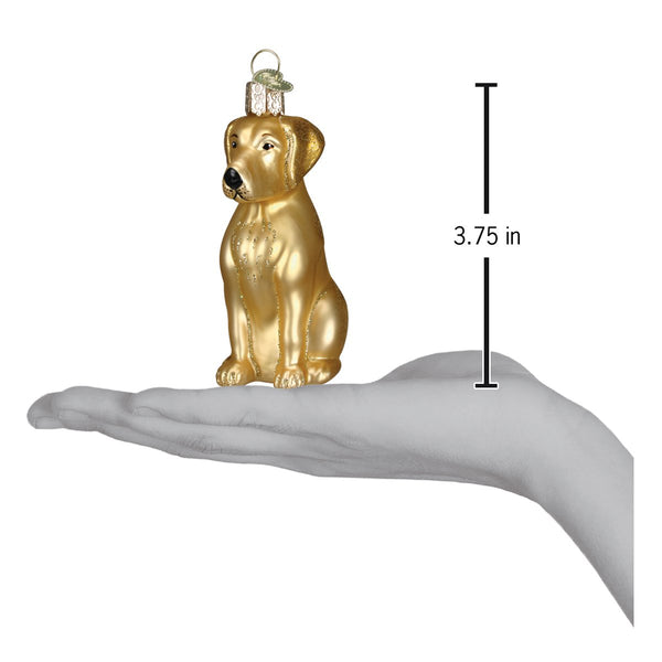Yellow Labrador Glass Ornament