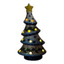Polish Pottery Christmas Tree Luminary - Winter Wonderland Pattern