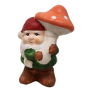 Terracotta Gnome with Mushroom - Orange