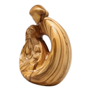 Modern Style Holy Family Carved Nativity - Olive Wood - 4 Inch