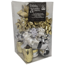 Holiday Ribbon And Bow Kit - Silver/Gold/White
