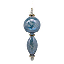 Midnight Blue Stacked Sphere Ornament with Etched Design