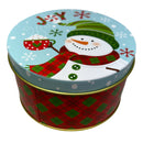 Joyful Snowman Round Cookie Tin