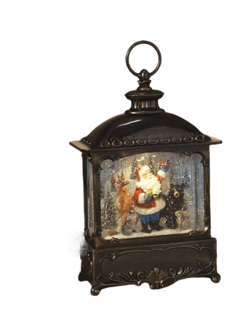 Enchanted Santa Snow Globe Lantern -