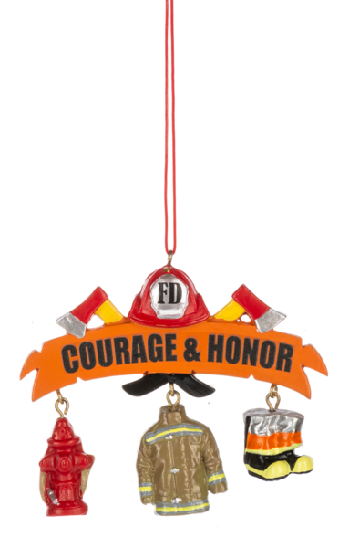 Fireman Ornament - Courage And  Honor