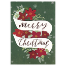 Poinsettia Merry Christmas Banner Card