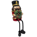 Nutcracker Shelf Sitter with Dangling Leg -