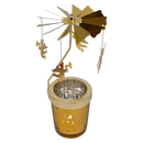 Starry Sky Rotating Candle Holder - Gold with Cherub Dangles