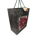 Holiday Wishes Large Gift Bag (Poinsettia on Distressed Dark Green)