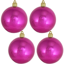 4" (100mm) Commercial Shatterproof Ball Ornament - Tutti Fruiti Pink - 4 Pack - Christmas >> Ornaments >> Shatterproof - by C