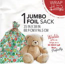 Wrap In A Hurry Jumbo Prismatic Foil Sack - Holiday Cheer on Prismatic Green