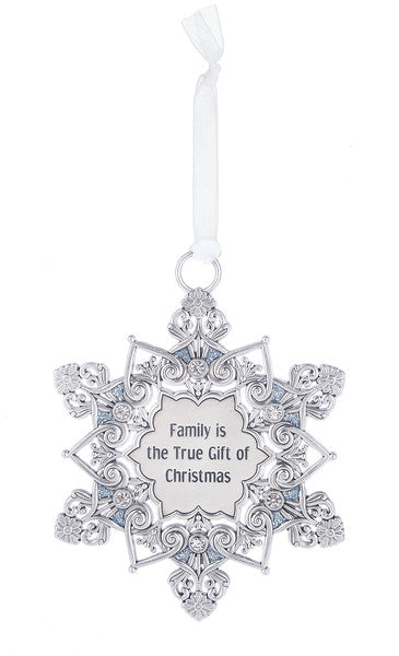 Gem Snowflake Ornament - Family is the True Gift of Christmas - The Country Christmas Loft