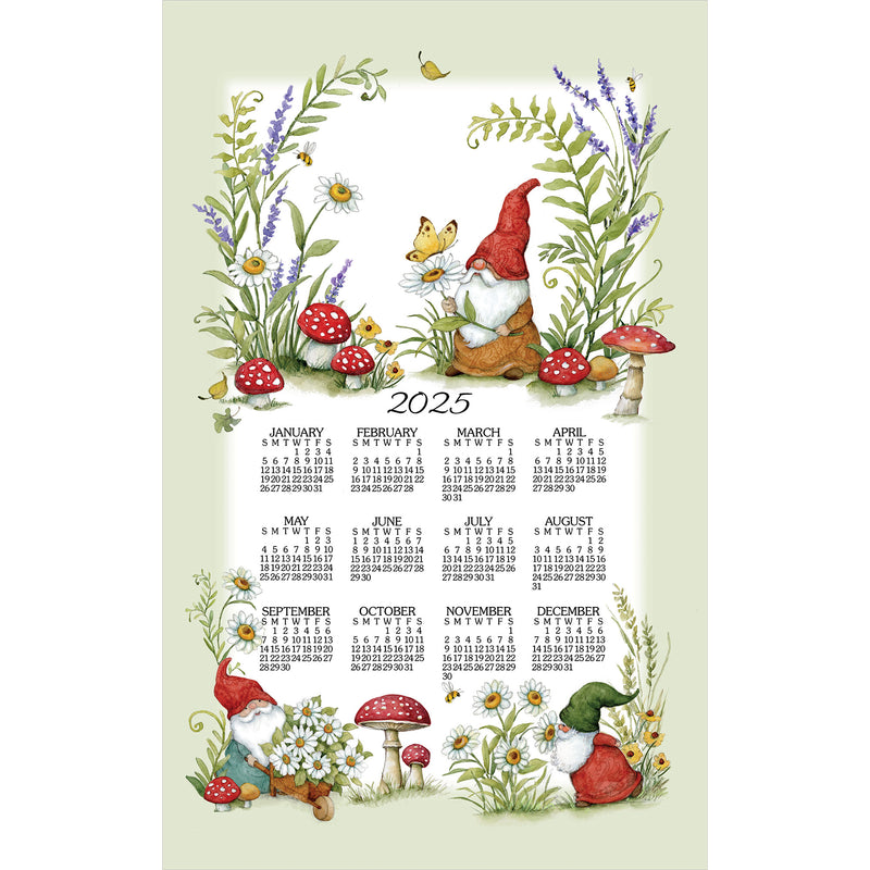 2025 Linen Calendar Towel - Garden Gnome