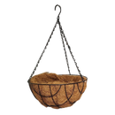 Black Metal Wire Hanging Basket with Coco Mat Liner - 12-Inch Diameter