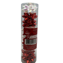 9 Tiny Metallic Bows In A Tube - White Pearlized/Red Metallic - Gift Shoppe >> Gift Wrap - by Paper Images