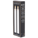 White LED Resin - 2 Piece Taper Candle Set - Battery Operated - by LuxuryLite