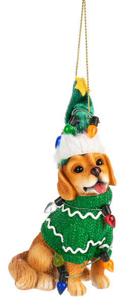 Fleas Navidad Dog Ornament - Yellow Lab