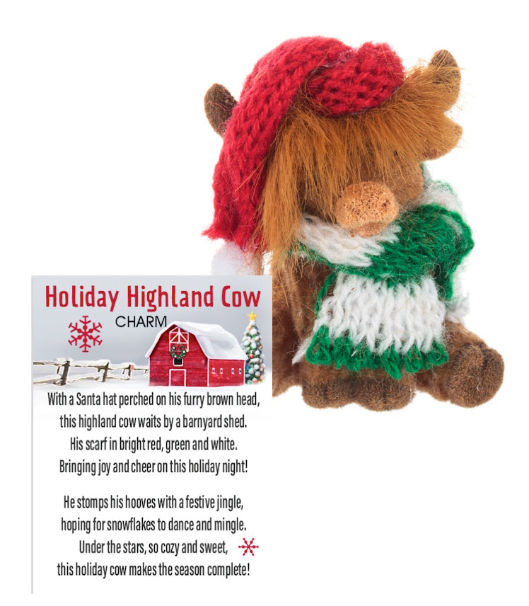 Holiday Highland Cow Charm