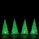 3 Color Crystal Lighted Tree - 4 Piece Set