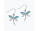 Sparkling Crystal Dragonfly Earrings – Blue & Clear - Gift Shoppe >> Jewelry >> Earrings - by Periwinkle By Barlow