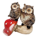 Glitter Owl on Mushroom Figurine -