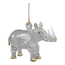 Crystal Rhino: Egyptian Glass White Rhinoceros Ornament - Christmas >> Ornaments >> Egyptian Glass - by Egyptian Museum - vie