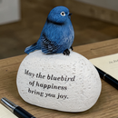 Bluebird on Stone Figurine – May the Bluebird of Happiness Bring You Joy - Gift Shoppe >> Figurines - by Roman - view 3