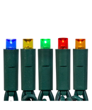 50-Light 5mm Multi-Color Twinkle LED Green Wire Light Set