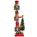 Stacked Nutcracker with Lighted Tree - 18 Inch