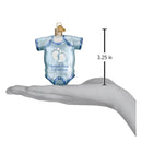 Babys First Christmas Blue Onesie Glass Ornament - Christmas >> Ornaments >> Life's Moments - by Old World Christmas - view 4