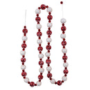 Red and White Frosted Beaded Garland - Christmas >> Garland - by Kurt Adler